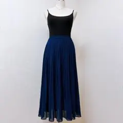 UNIQLO ユニクロ プリーツロングスカート ネイビー L 訳あり
