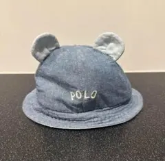 POLO 耳付きデニムブルー バケットハット 50cm