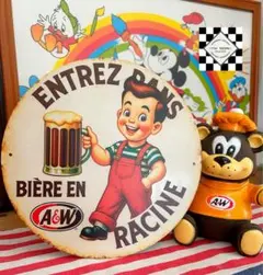 ルートビア㉚　A&W ブリキ看板　アメリカン雑貨　看板　アメリカンガレージ