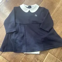 プティマイン【POLO BCS】襟付きワンピロンパース　紺