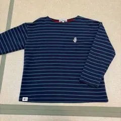 Kaepa 長袖 Tシャツ M ネイビー/グリーンストライプ