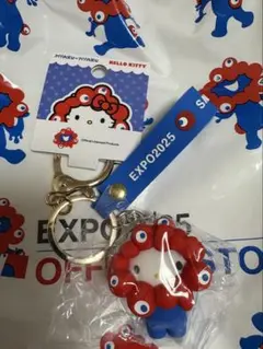 新品 大阪関西万博 ミャクミャク サンリオ ハローキティ なりきり キーホルダー