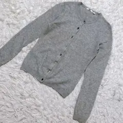 【2594】UNIQLO カーディガン　カシミヤ100% グレーのサムネイル