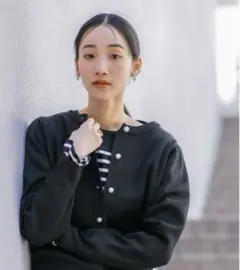 ライトスポンディッシュパールボタンカーディガン