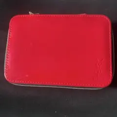 【イヴサンローラン 】ノベルティ★エナメル化粧ポーチ★ レッド ポーチ （美品）