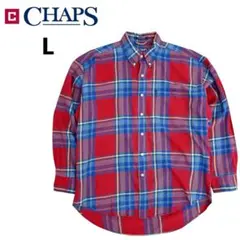 CHAPS チャップス 長袖シャツ チェック ボタンダウン L