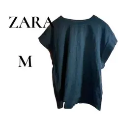 ZARA ブラック Tシャツ M フレンチスリーブ