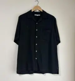 PERRY ELLIS ブラック シルク　コットン　ショートスリーブシャツ Mのサムネイル