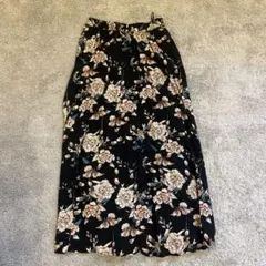 【a.v.v】花柄プリーツスカート XS ネイビー イトキン 小さいサイズ