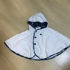 ミキハウス　ホットビスケッツフード付きタオル地ポンチョ