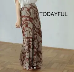 トゥデイフル　TODAYFUL フラワージョーゼットロング　スカート 38