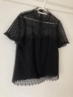 ZARA WOMAN レースブラウス ブラックのサムネイル