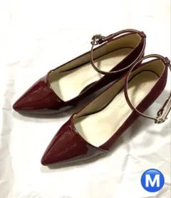 ♦️イマージュコレクション✨アンクルストラップ パンプス ボルドー ワインレッドMのサムネイル