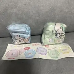 ちいかわBaby ガチャガチャ　巾着ポーチ　ハチワレ&うさぎ　　くりまんじゅう