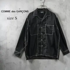 美品 コムデギャルソンオム 25AW ホワイトステッチ オープンカラーシャツ Sのサムネイル