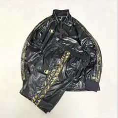 希少 Champion セットアップ ゴールド ブラック 刺繍ロゴ パイソン柄