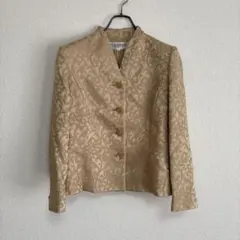 LEONARD FASHION 百合 総柄テーラードジャケット L ベージュ 毛 LEONARD FASHION 百合 総柄テーラードジャケット L ベージュ 毛 - メルカリ