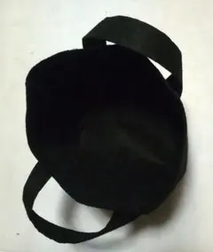 フェルト風 生地 布製 円筒 トートバッグ エコバッグ 軽量 黒