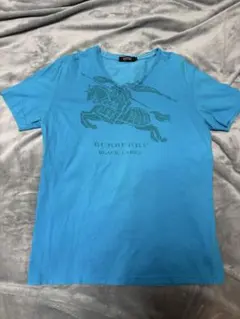 BURBERRY BLACK LABEL 青 Vネック Tシャツ サイズ3
