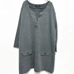 美品 oeillet【3L】チュニックワンピース グレーのサムネイル