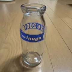 森永 Morinaga 200ml 牛乳瓶 昭和レトロ 当時物 青文字 ガラス瓶