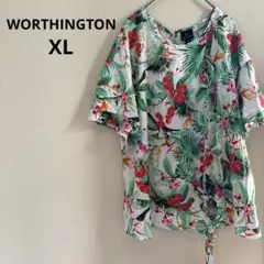 早い者勝ち✨️WORTHINGTON 【XL】フラワープリント 半袖シャツ