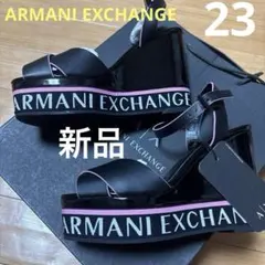 【新品】ARMANI EXCHANGE 厚底サンダル ブラック ピンク23,のサムネイル