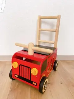 木製 消防車 手押し車 知育 ブロック つみき エデュテ