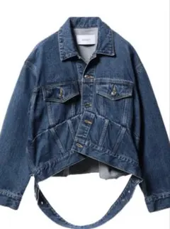ダークブルー クロップドデニムジャケット