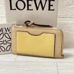 美品】ロエベ アナグラム トライフォールド レザー 折財布 ベージュ