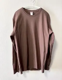 FRUIT OF THE LOOM ロングTシャツ コットン ブラウン 男女兼用のサムネイル