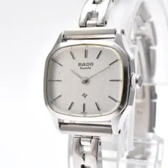 稼働 RADO ラドー レディース腕時計 スクエア シルバー文字盤 クォーツ