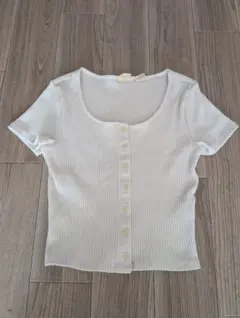 【美品】Levi's リーバイス リブ Tシャツ 半袖 白 レディース Sのサムネイル