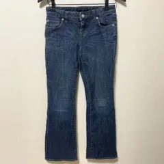 バナナリパブリック 【S】 デニム ブーツカット 紺 綿 ストレッチ美脚お出かけのサムネイル