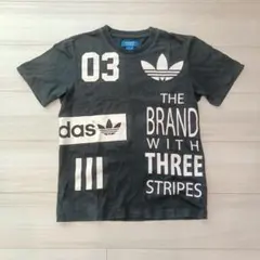 adidas プリント Tシャツ XS ブラック