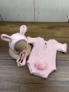 ニューボーンフォト ウサギ ロンパース 耳付き 赤ちゃん 新生児 ハロウィン