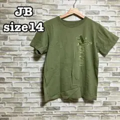 JB カエルプリント Tシャツ サイズ14 オリーブグリーン