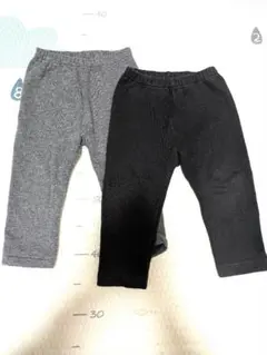 ユニクロ フリースレギンス10分丈 80 2枚セット