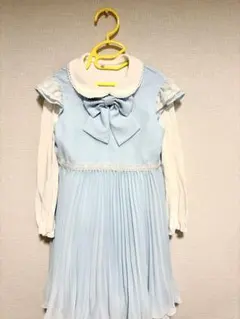 水色 リボン付き フォーマルワンピース anyfam 120 入学式　発表会