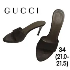 GUCCI ミュールサンダル GG キャンバス 黒 34