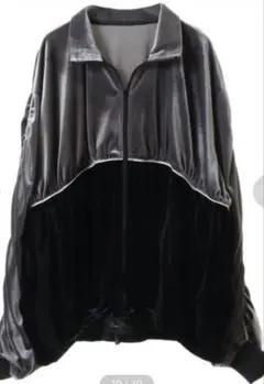 ベロアパイピングデザインダブルチャックジャケット