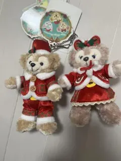 ダッフィー シェリーメイ 2016 クリスマス　ぬいぐるみバッジ　タグ付き