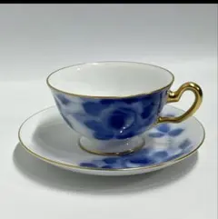 大倉陶園 OKURA ブルーローズ カップ&ソーサー 2客セット 金彩 - メルカリ