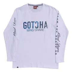 【希少XXL】GOTCHA ガッチャ ロンT 両袖ロゴ バックプリント ホワイト