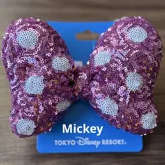 【新品】ディズニー　ヘアゴム ミニー リボン スパンコール ピンク