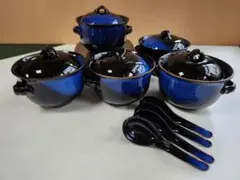 茶碗蒸し 蓋付き椀 5客セット　有田焼 敷き板 スプーン(4本付き)のサムネイル