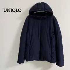 【訳あり】UNIQLO ウルトラライトダウンシームレスパーカ　ネイビー　L