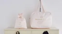 Maison de FLEUR サテンポーチ ピンク