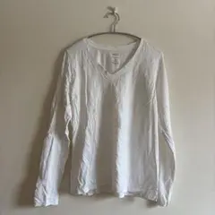 1点物✨【M】 白ホワイト 長袖 Tシャツ トップス カジュアル