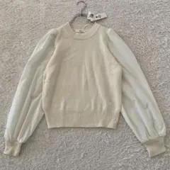 【新品タグ付き】WEGO ハイネックニット パフスリーブ 異素材